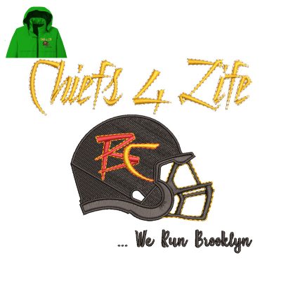 Chiefs 4 Zife Helmet Embroidery logo for Jacket.