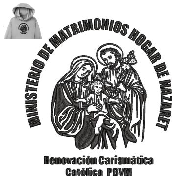 Holy family Embroidery logo for Hoodie.