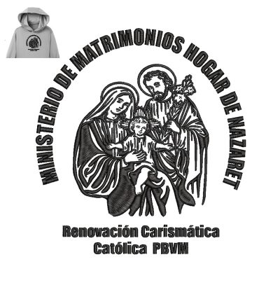 Holy family Embroidery logo for Hoodie.