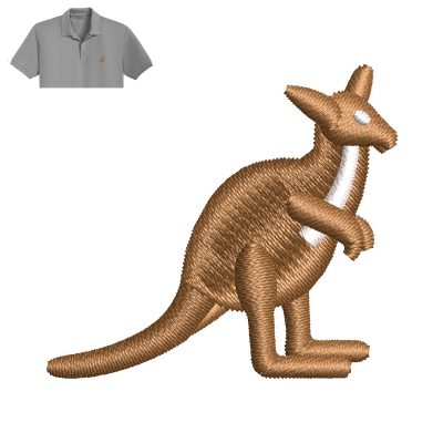 Kangaroo Embroidery logo for Polo shirt.