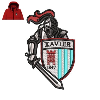 Xavier Basketball Embroidery logo for Jacket.