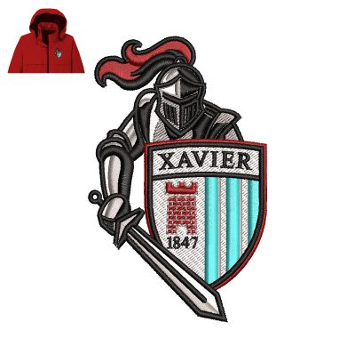 Xavier Basketball Embroidery logo for Jacket.