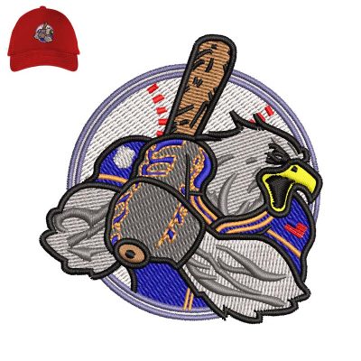 Eagle Baseball Embroidery logo for Cap.