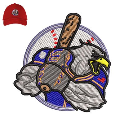 Eagle Baseball Embroidery logo for Cap.