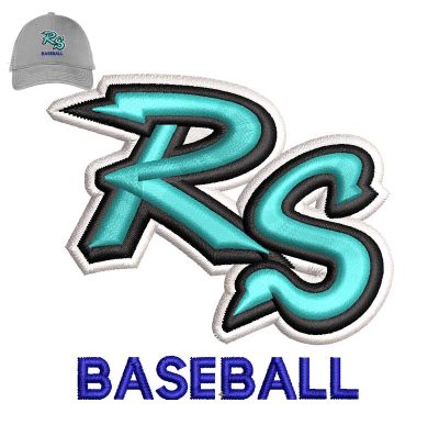 RS Baseball 3d puff Embroidery logo for Cap.